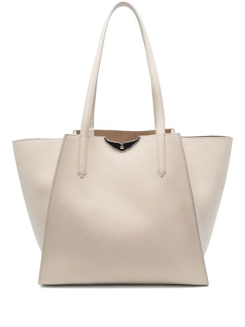 Zadig&Voltaire logo-plaque leather tote bag - White - zdjęcie produktu nr 1