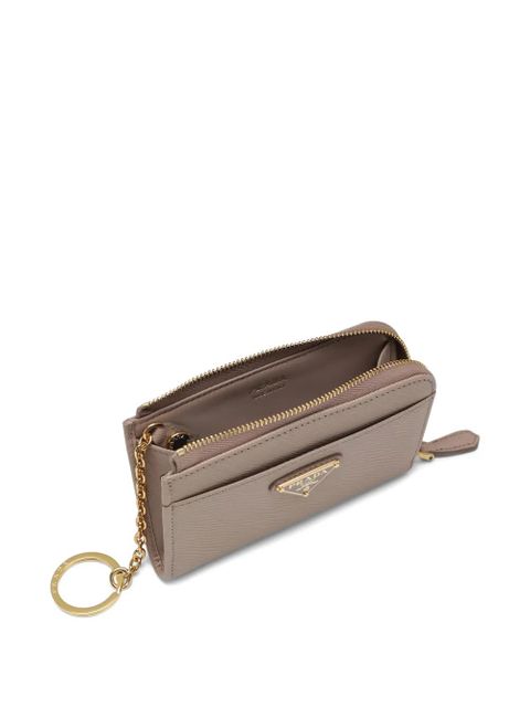 Prada triangle-logo keyring - Neutrals