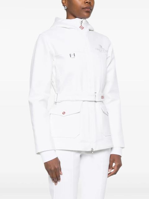 Casablanca hooded belted ski jacket - White