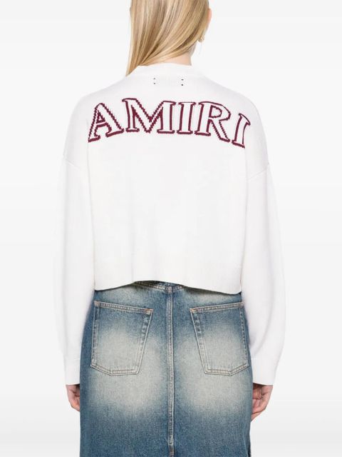 AMIRI logo-intarsia sweater - Neutrals