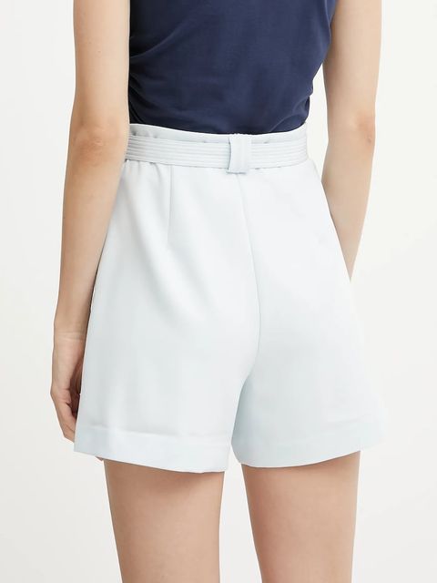 Guess szorty VALENTINA damskie kolor niebieski gładkie high waist W5GD0I WH9Y2