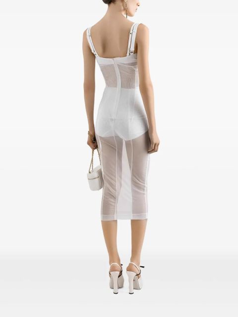 Dolce & Gabbana corset-style midi dress - White