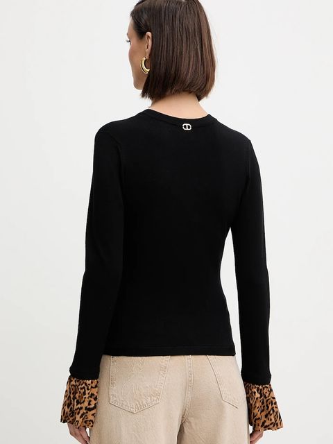 Twinset sweter damski kolor czarny lekki 252TP3154