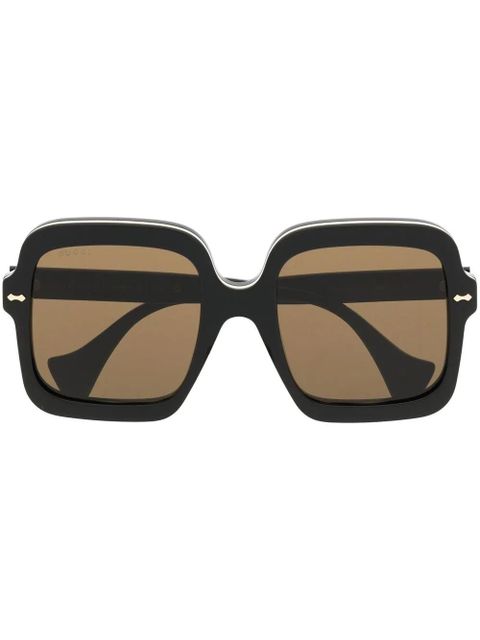 Gucci Eyewear oversize square-frame sunglasses - Black - zdjęcie produktu nr 1
