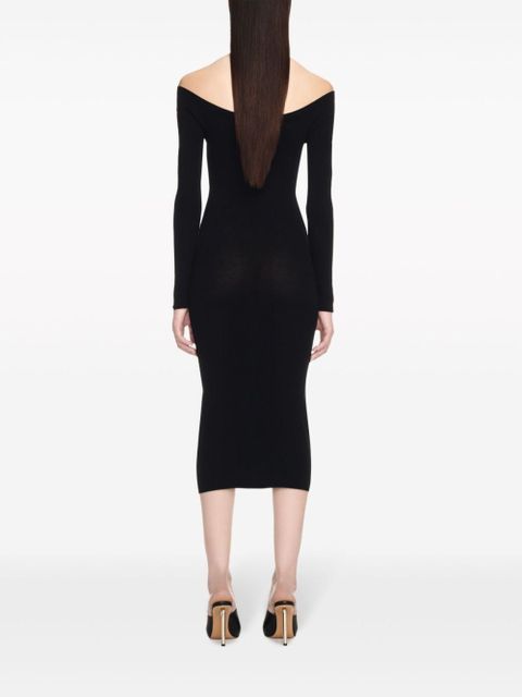 Off-White Off Stamp off-shoulder dress - Black