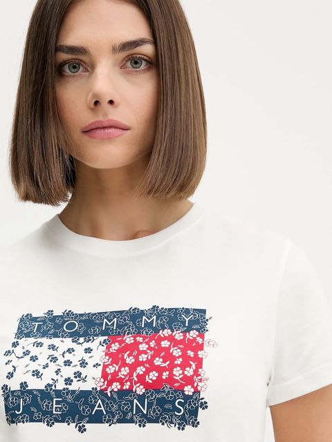 Tommy Jeans t-shirt bawełniany damski kolor biały DW0DW20897