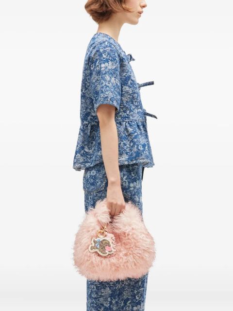 GANNI logo-plaque tote bag - Pink