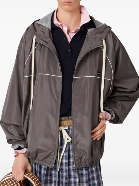 Miu Miu zip-up bomber jacket - Grey