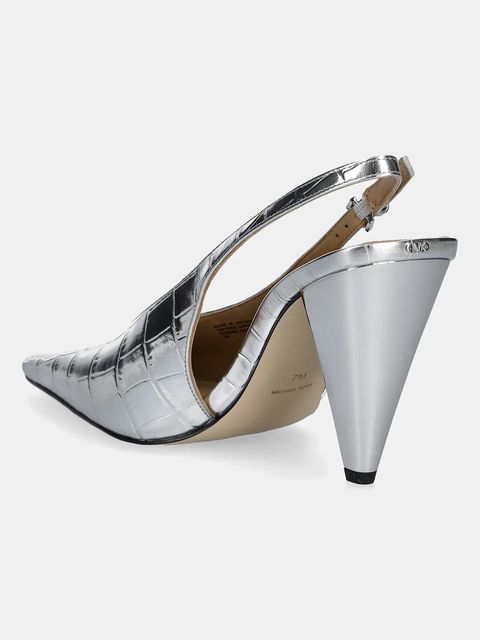 MICHAEL Michael Kors szpilki skórzane Electra kolor srebrny 40F5ELHP1M.040