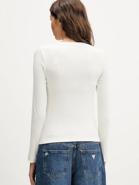 Guess Jeans longsleeve kolor beżowy W6RP22 KA0H1