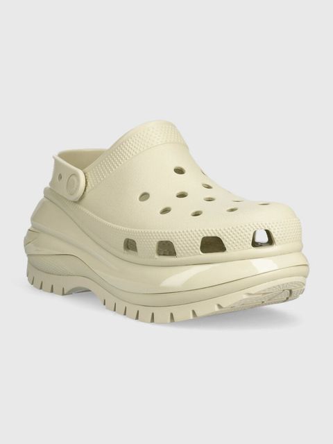 Crocs klapki Classic Mega Crush Clog damskie kolor beżowy na platformie 207988 - zdjęcie produktu nr 2
