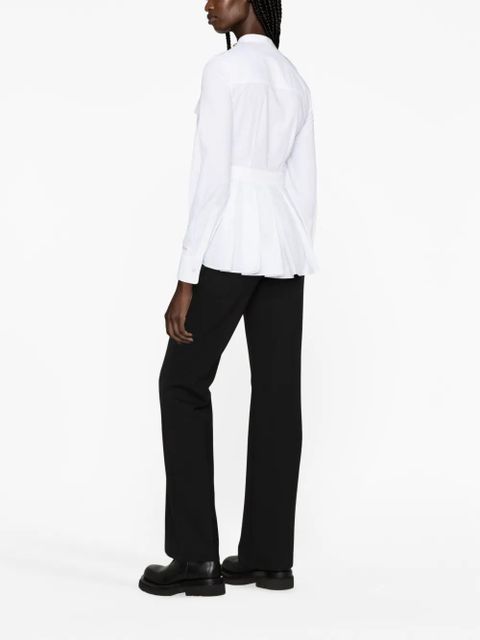 Alexander McQueen box-pleat cotton shirt - White