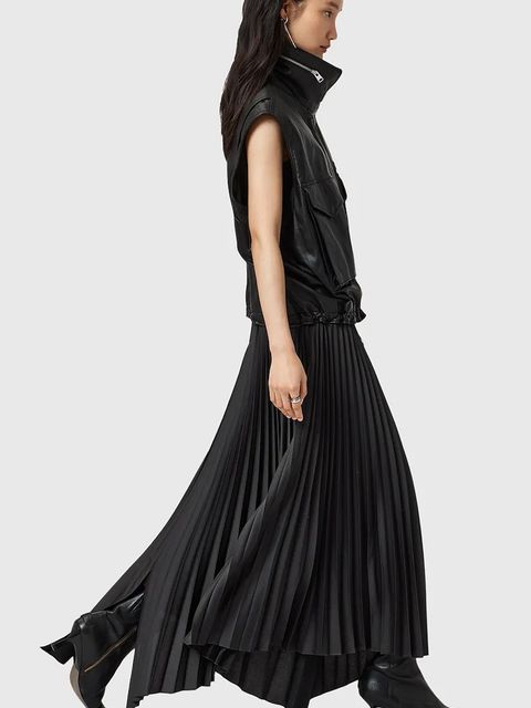 AllSaints spódnica JAX kolor czarny midi rozkloszowana W065RD