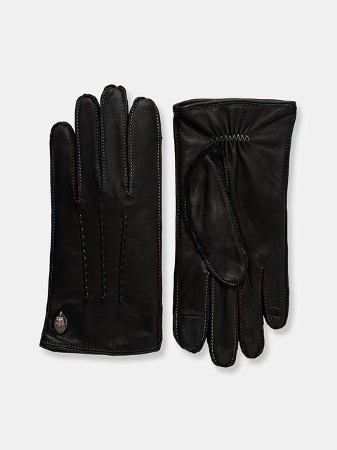 Kurt Geiger London rękawiczki skórzane damskie kolor czarny 5071500109