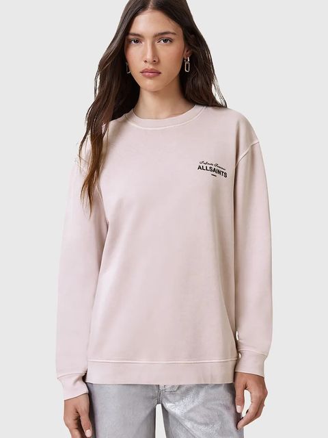 AllSaints bluza bawełniana SOLEIL damska kolor szary z nadrukiem W222JC - zdjęcie produktu nr 1