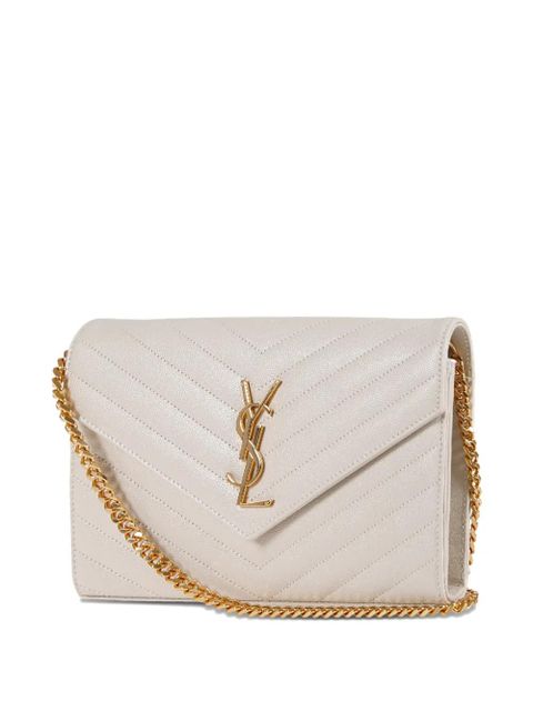 Saint Laurent Classic Cassandre chevron wallet - Neutrals