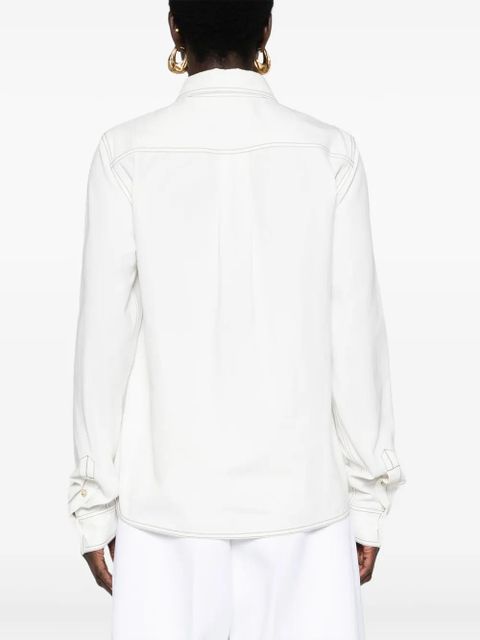 TOTEME contrast-stitching organic cotton shirt - White