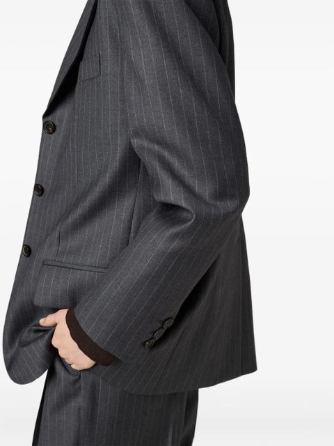 Miu Miu pinstripe lapel jacket - Grey