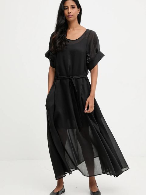 Answear.LAB sukienka kolor czarny maxi rozkloszowana - zdjęcie produktu nr 1