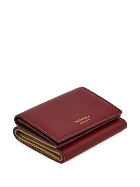 Ferragamo two-tone tri-fold wallet - Red