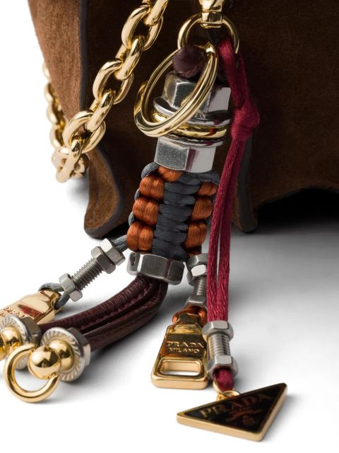 Prada Soft Sound small suede shoulder bag - Brown