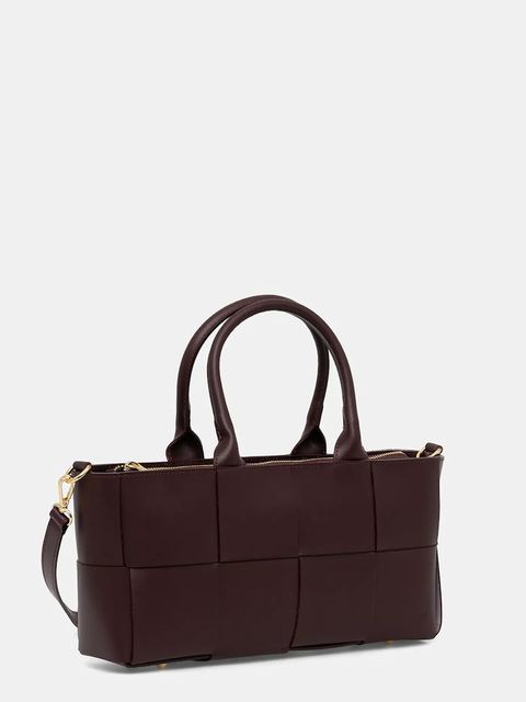 Answear.LAB torebka skórzana kolor bordowy - zdjęcie produktu nr 2