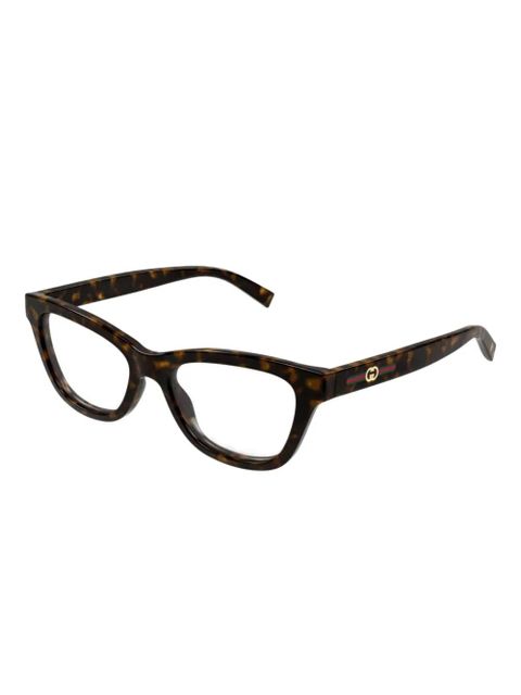 Gucci Eyewear cat-eye-frame GG logo glasses - Brown - zdjęcie produktu nr 2
