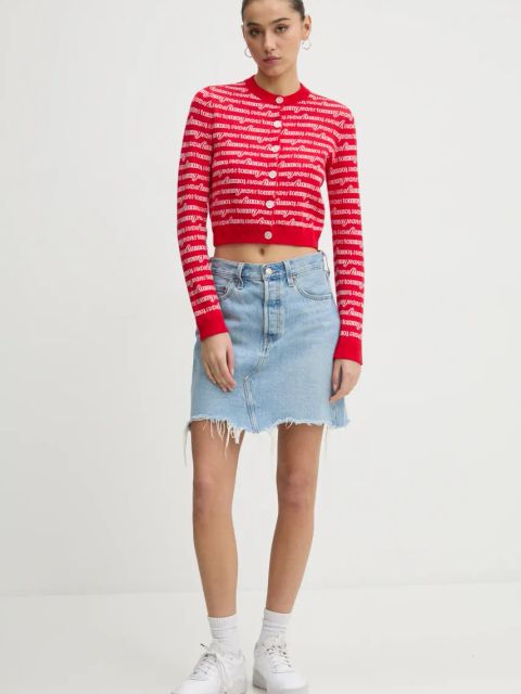 Tommy Jeans sweter damski kolor czerwony DW0DW19340