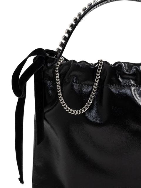 Jimmy Choo logo-print drawstring tote bag - Black