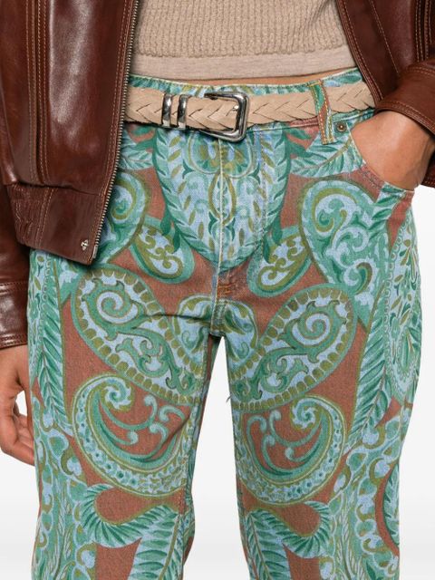 ETRO paisley-print straight-leg jeans - Blue