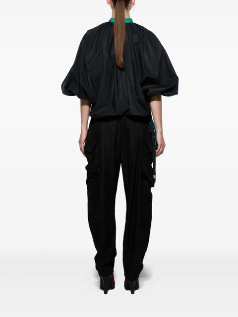 PUCCI mandarin-neck embroidered blouse - Black