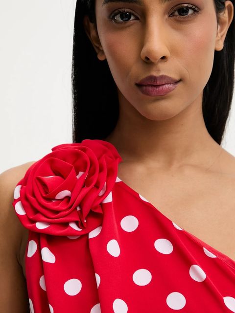 Answear.LAB sukienka kolor czerwony mini rozkloszowana