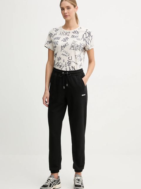 Dkny t-shirt bawełniany TOMPKINS TEES damski kolor beżowy DP5T1330 - zdjęcie produktu nr 2