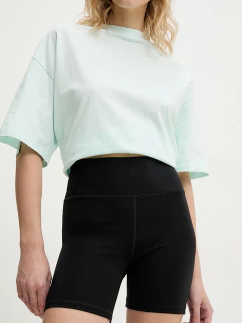 By Malene Birger szorty SIOLA damskie kolor czarny gładkie high waist 102371