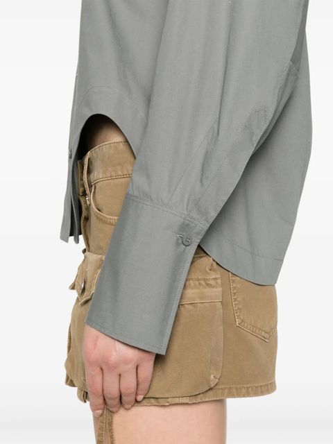 The Attico Eliza logo-embroidered shirt - Grey