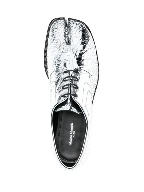Maison Margiela Tabi mirror-effect lace-up brogues - Silver