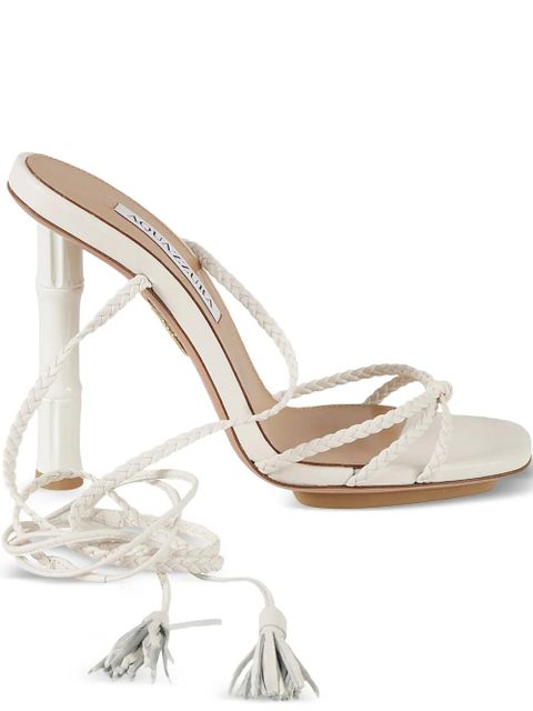 Aquazzura Wild Bamboo braided tassel sandals - White - zdjęcie produktu nr 1