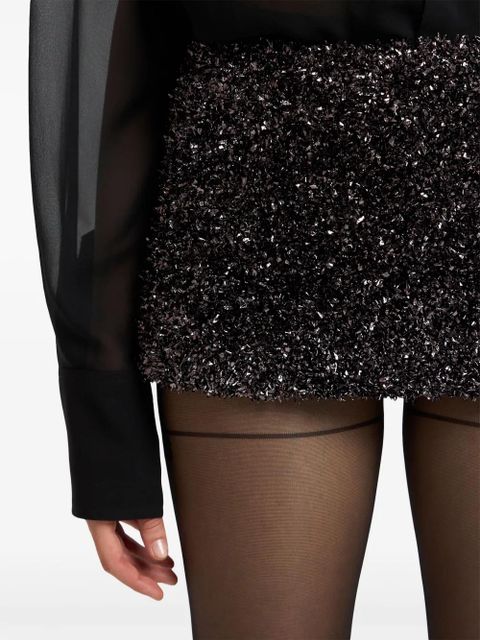 GCDS Metallic miniskirt - Black