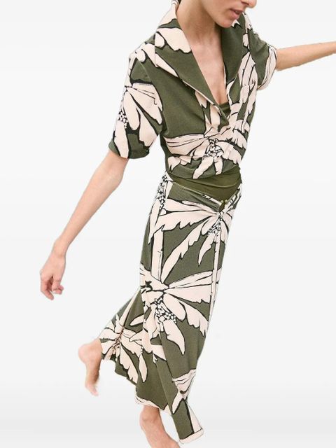 Johanna Ortiz palm-tree-print shirt - Green