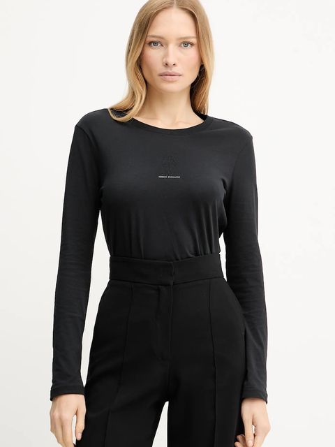 Armani Exchange longsleeve bawełniany kolor czarny XW001350 AF17172 - zdjęcie produktu nr 1