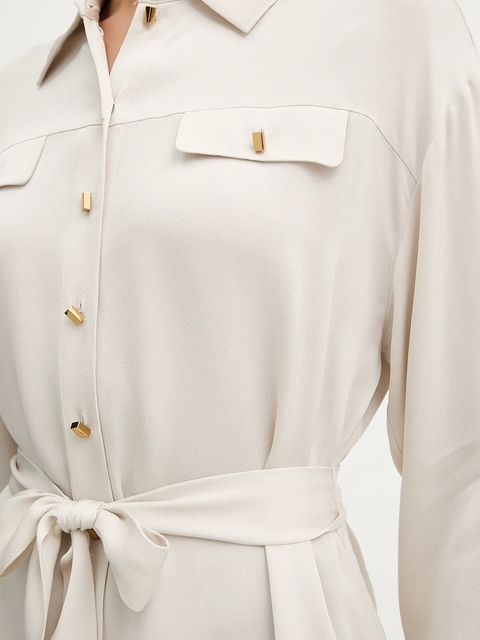 Marciano by Guess koszula ANITA damska kolor beżowy relaxed z kołnierzykiem klasycznym 5YGH13 7356A