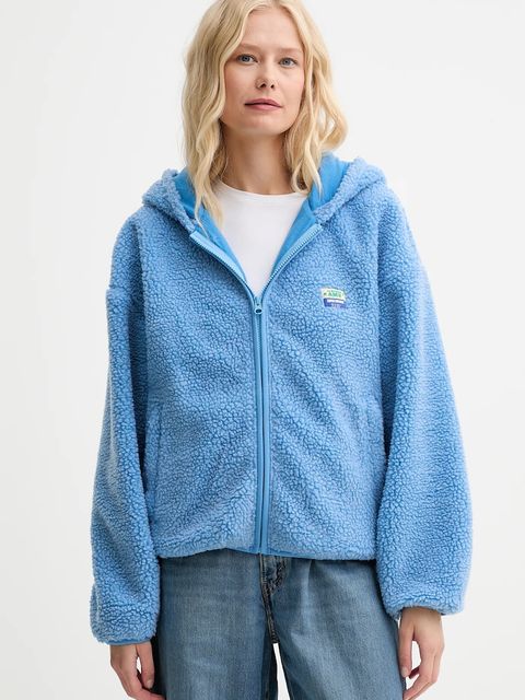 American Vintage bluza damska kolor niebieski z kapturem gładka HOK16E - zdjęcie produktu nr 1