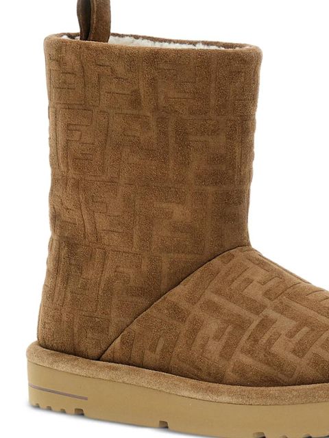 FENDI FF-motif boots - Brown