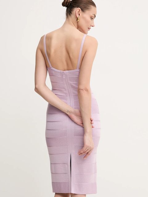 Herve Leger sukienka Rowan kolor fioletowy mini dopasowana MSB8511984