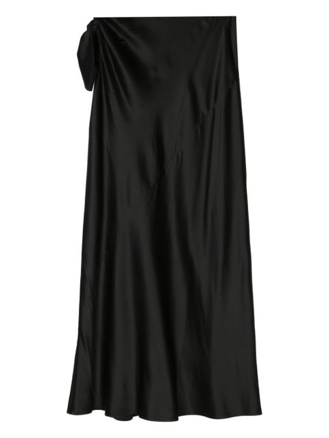 Saint Laurent tie-detail silk maxi skirt - Black - zdjęcie produktu nr 2