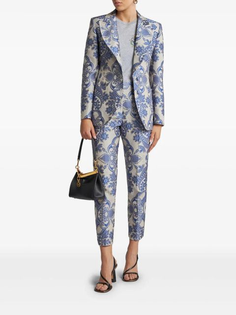 ETRO paisley-jacquard cigarette trousers - Blue - zdjęcie produktu nr 2
