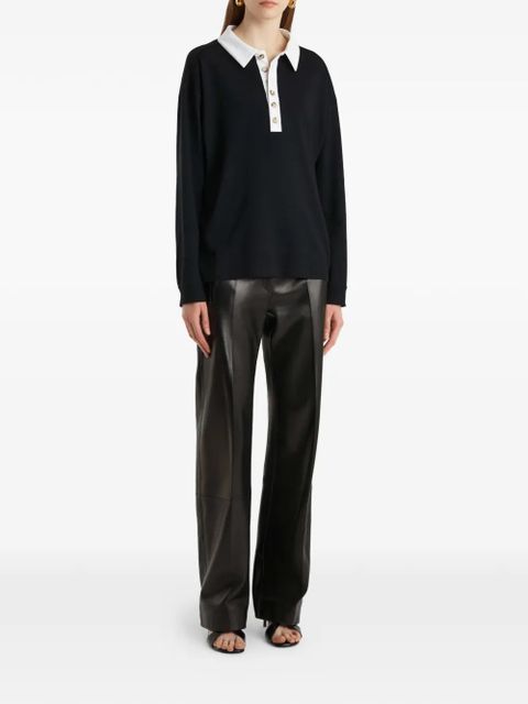 KHAITE Faithful button-up polo top - Black - zdjęcie produktu nr 2