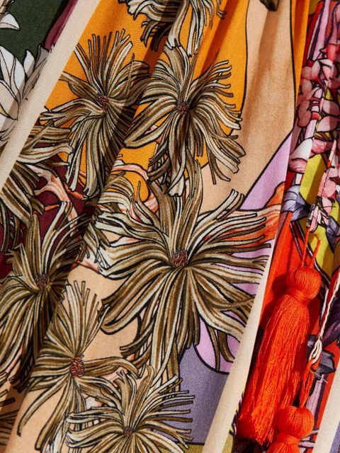 Agua By Agua Bendita Fairy Suki tie-back floral maxi dress - Orange