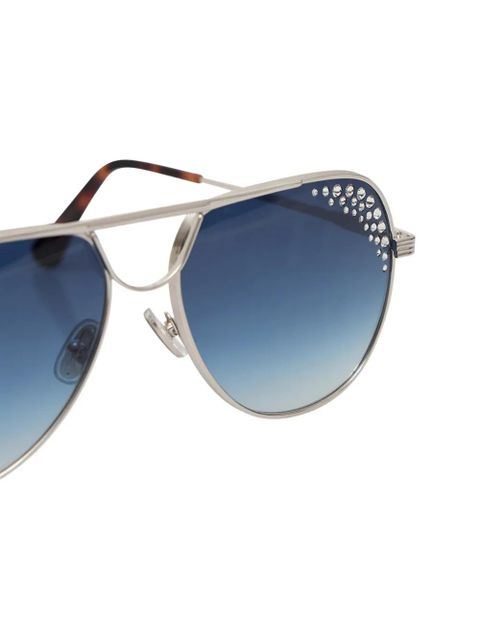 Golden Goose Carter crystal-embellished pilot-frame sunglasses - Silver - zdjęcie produktu nr 2