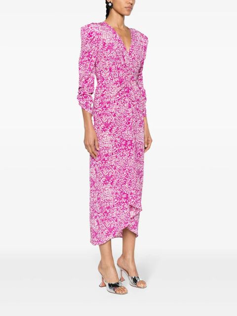 ISABEL MARANT Albini graphic-print midi dress - Pink